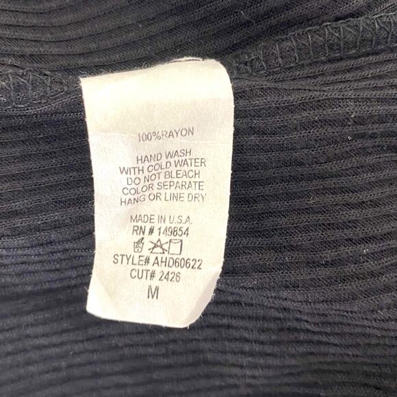 SAGE THE LABEL Open Back Black Boatneck Ribbed Knit Short Sleeve Maxi Slit Dress - Picture 5 of 7